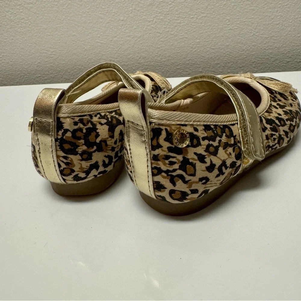 NWOT Tahari Leopard Toddler Girl Ballet Flats Dress Shoes Cheetah Gold Size 7